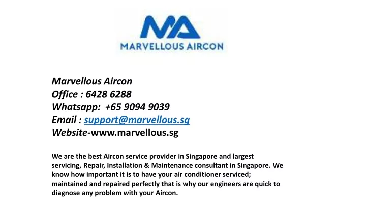 marvellous aircon office 6428 6288 whatsapp