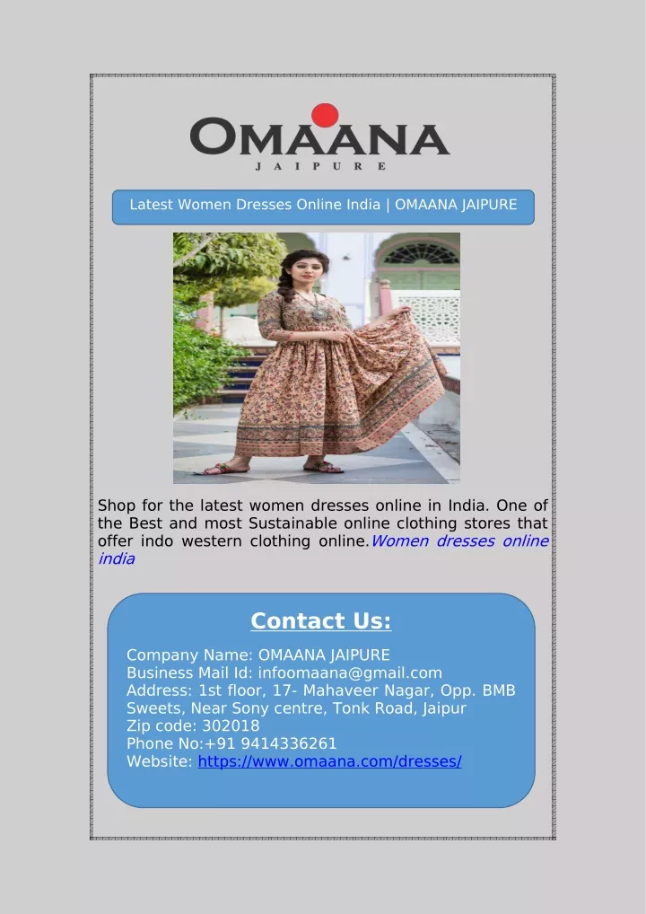 latest women dresses online india omaana jaipure