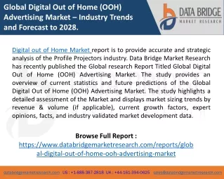 Digital Out of Home Market – Industry Trends and Forecast to 2028