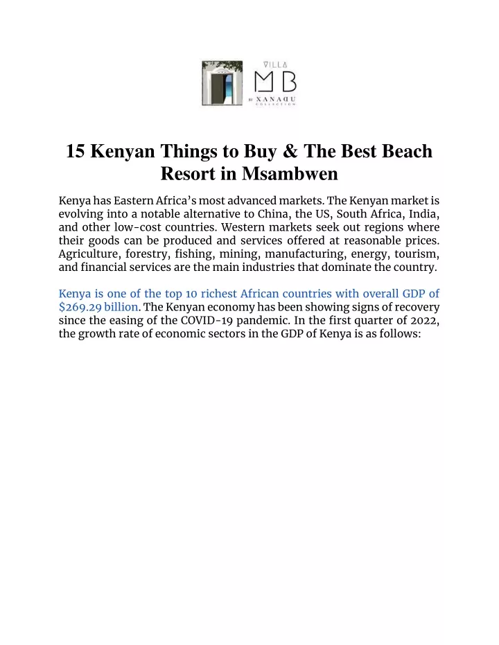15 kenyan things to buy the best beach resort