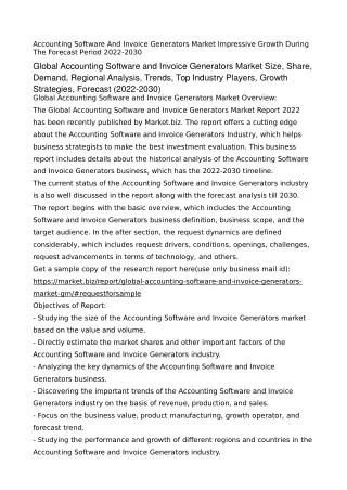 accounting software and invoice generators market