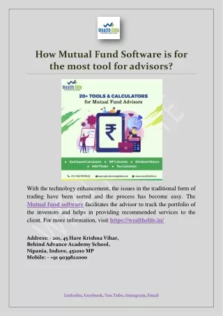 how mutual fund software is for the most tool