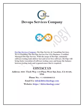 DevOps Services Company- USA