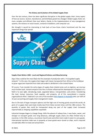 the history and evolution of the global supply
