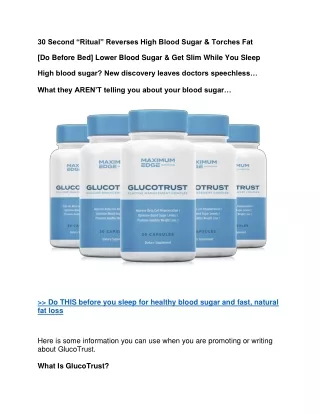 30 second ritual reverses high blood sugar