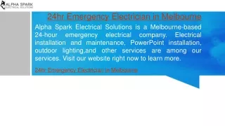 24hr Emergency Electrician in Melbourne