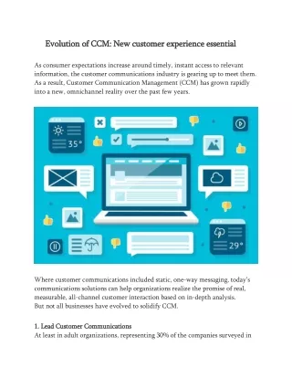 evolution of ccm new customer experience