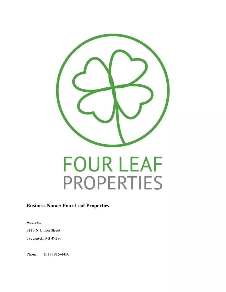 business name four leaf properties