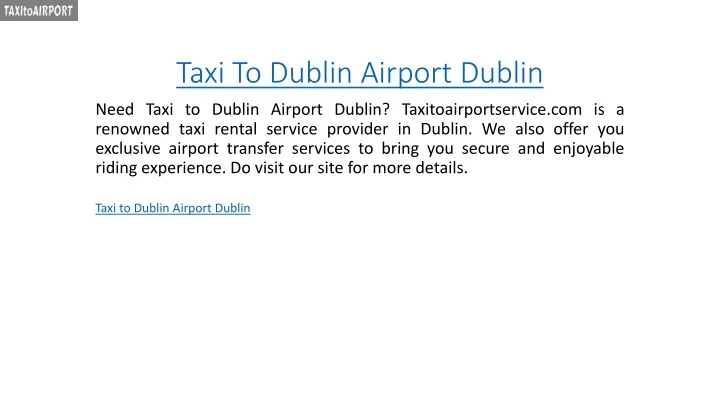 taxi to dublin airport dublin