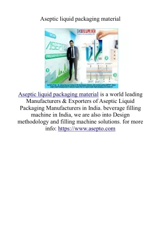 Aseptic liquid packaging material