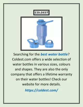 searching for the best water bottle coldest