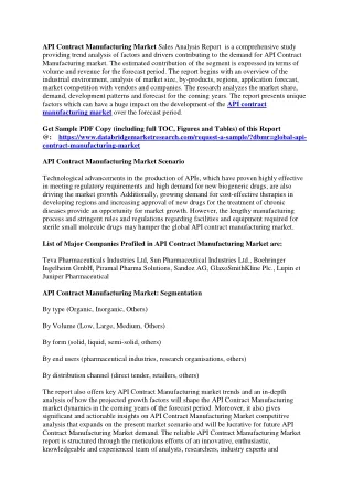 api contract manufacturing market sales analysis