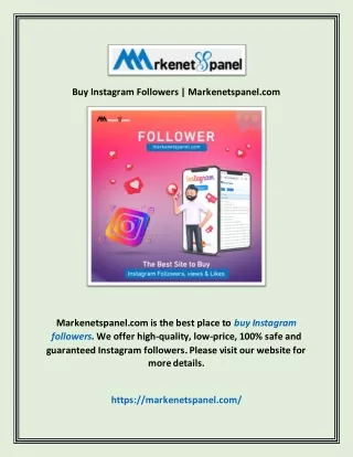Buy Instagram Followers | Markenetspanel.com