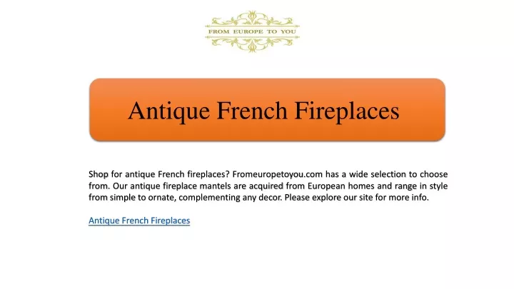 antique french fireplaces