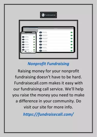 Nonprofit Fundraising | Fundraisecall.com