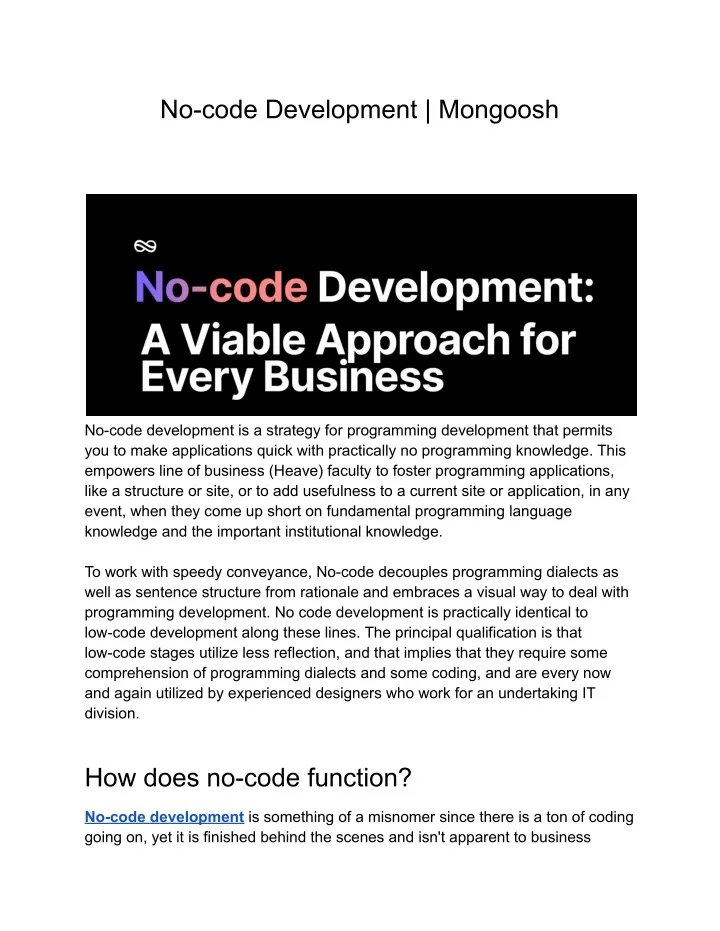 no code development mongoosh