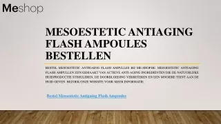 Mesoestetic Antiaging Flash Ampoules bestellen | Me-shop.be