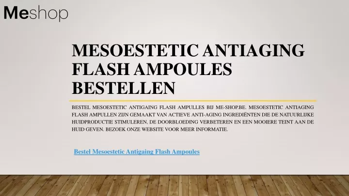 mesoestetic antiaging flash ampoules bestellen