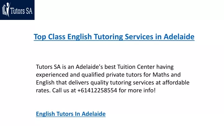 top class english tutoring services in adelaide