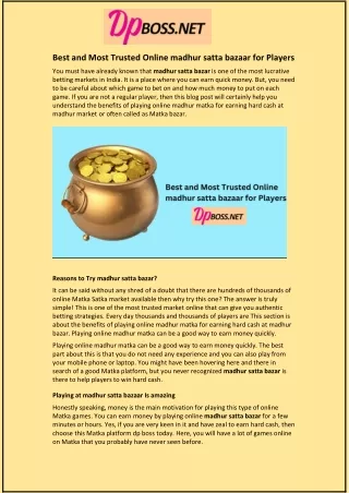 best and most trusted online madhur satta bazaar