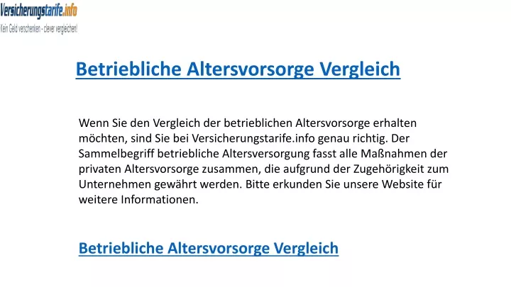 betriebliche altersvorsorge vergleich