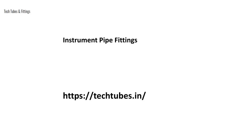 instrument pipe fittings