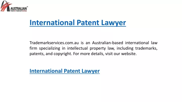 international patent lawyer