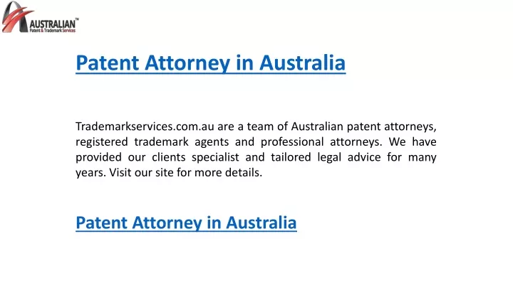 patent attorney in australia