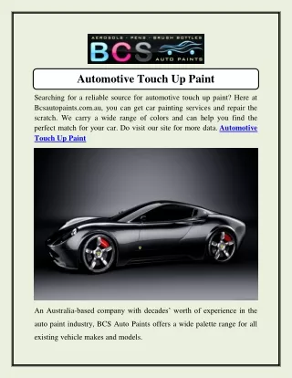 automotive touch up paint
