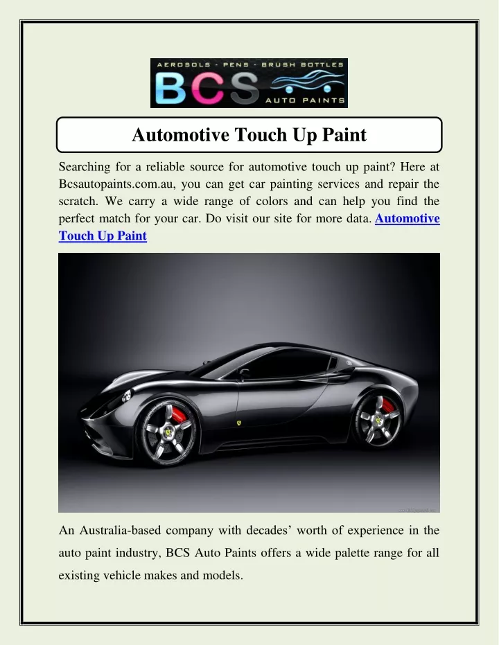 automotive touch up paint