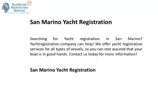 San Marino Yacht Registration   Yachtregistration.company