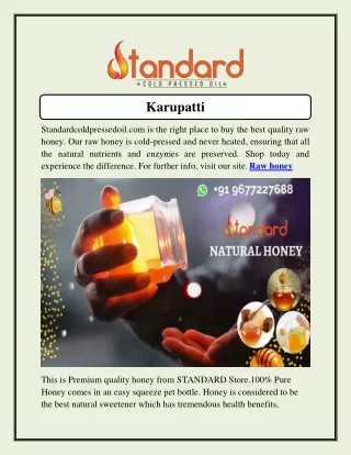 Raw Honey  Standardcoldpressedoil