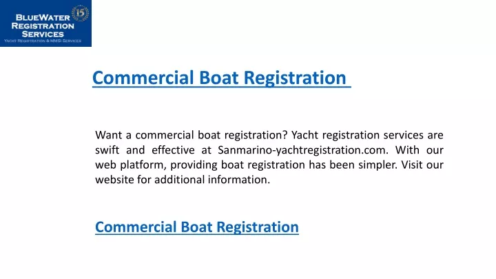 commercial boat registration