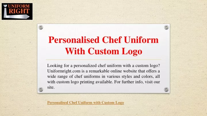 personalised chef uniform with custom logo