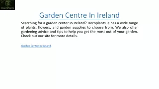 Garden Centre In Ireland  Decoplants.ie