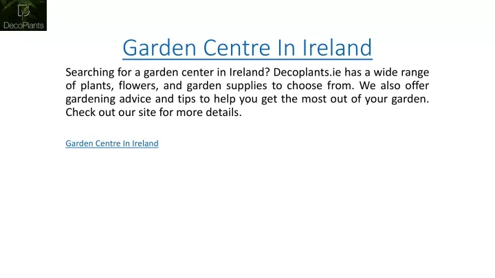 garden centre in ireland