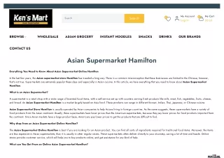 Asian Supermarket Online Hamilton