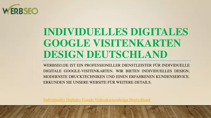 individuelles digitales google visitenkarten design deutschland