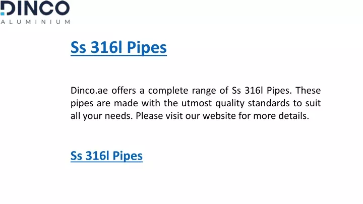 ss 316l pipes