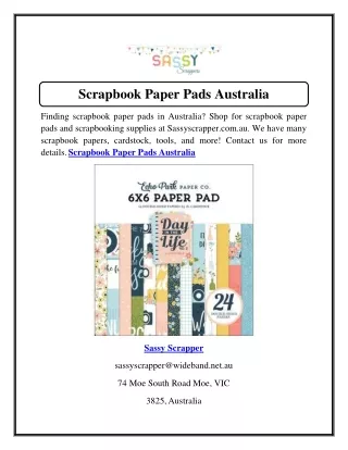 Scrapbook Paper Pads Australia  sassyscrapper.com