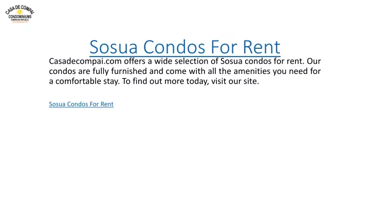 sosua condos for rent