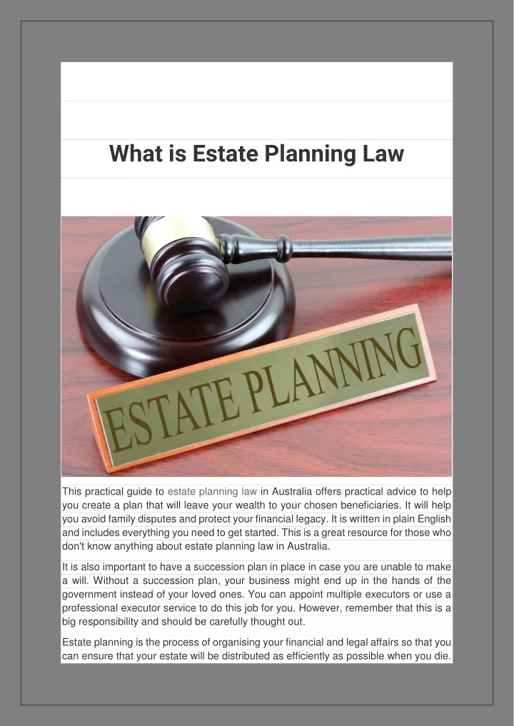 what is estate planning law
