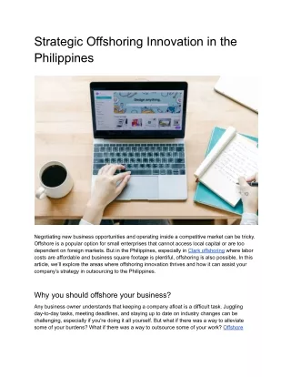 Strategic Offshoring Innovation in the Philippines