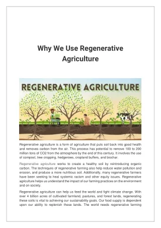 why we use regenerative agriculture