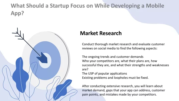 what should a startup focus on while developing a mobile app