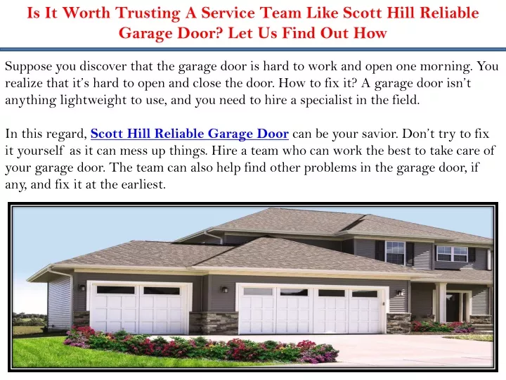 is it worth trusting a service team like scott