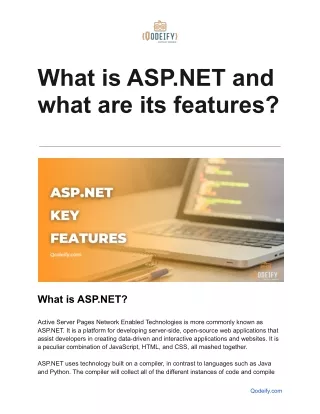 What is ASP.NET and what are its features_