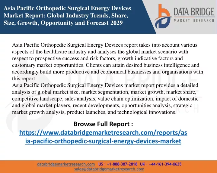 asia pacific orthopedic surgical energy devices