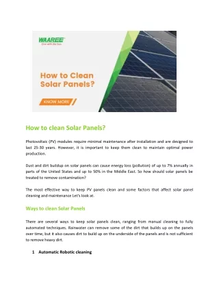 How to Clean Solar Panels?