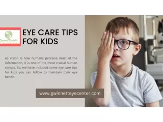 Eye Care Tips For Kids